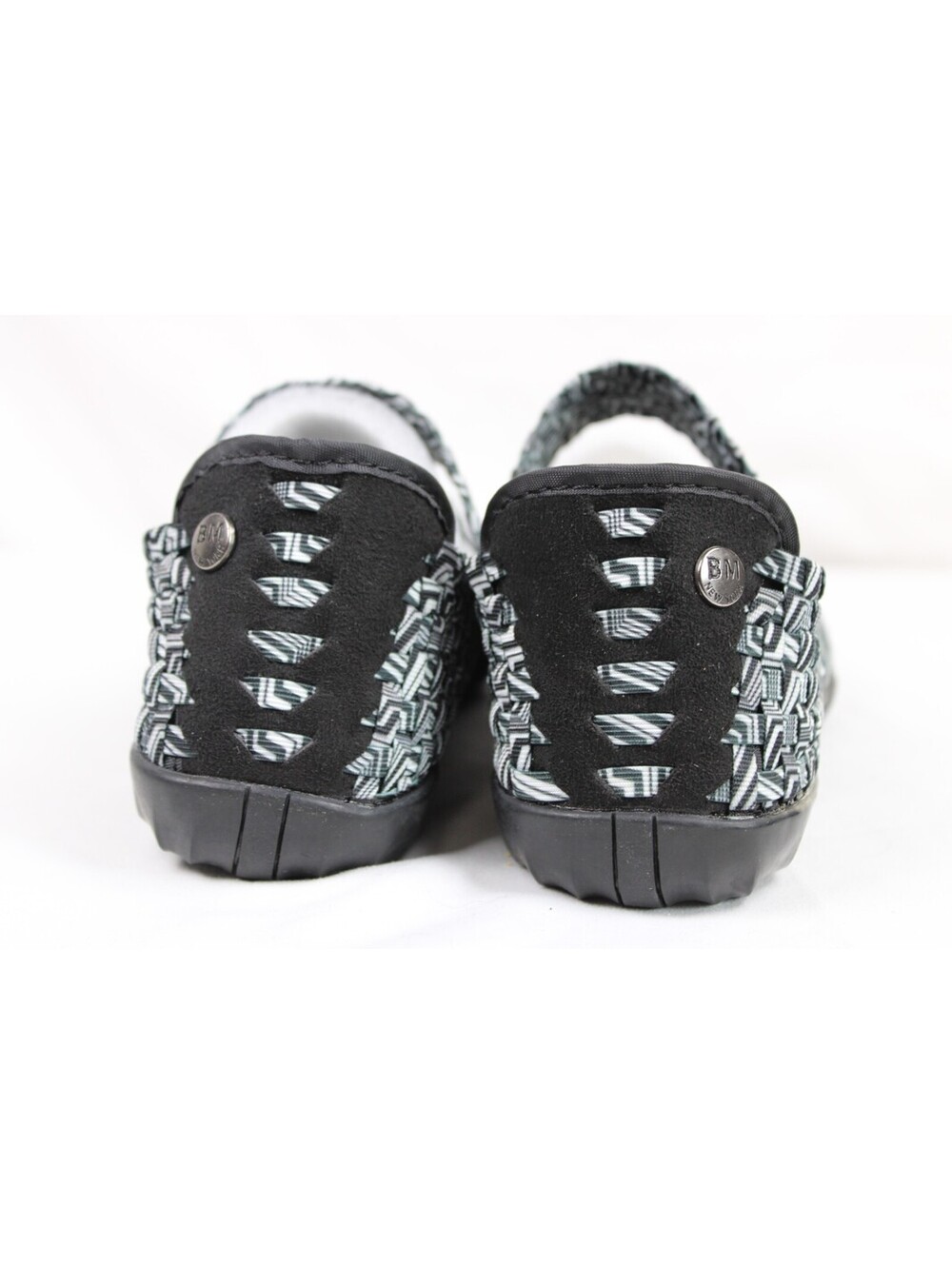 Bernie Mev New York Black & White Woven Elastic Mary Jane Shoes with Box Size 40 - Picture 7 of 9